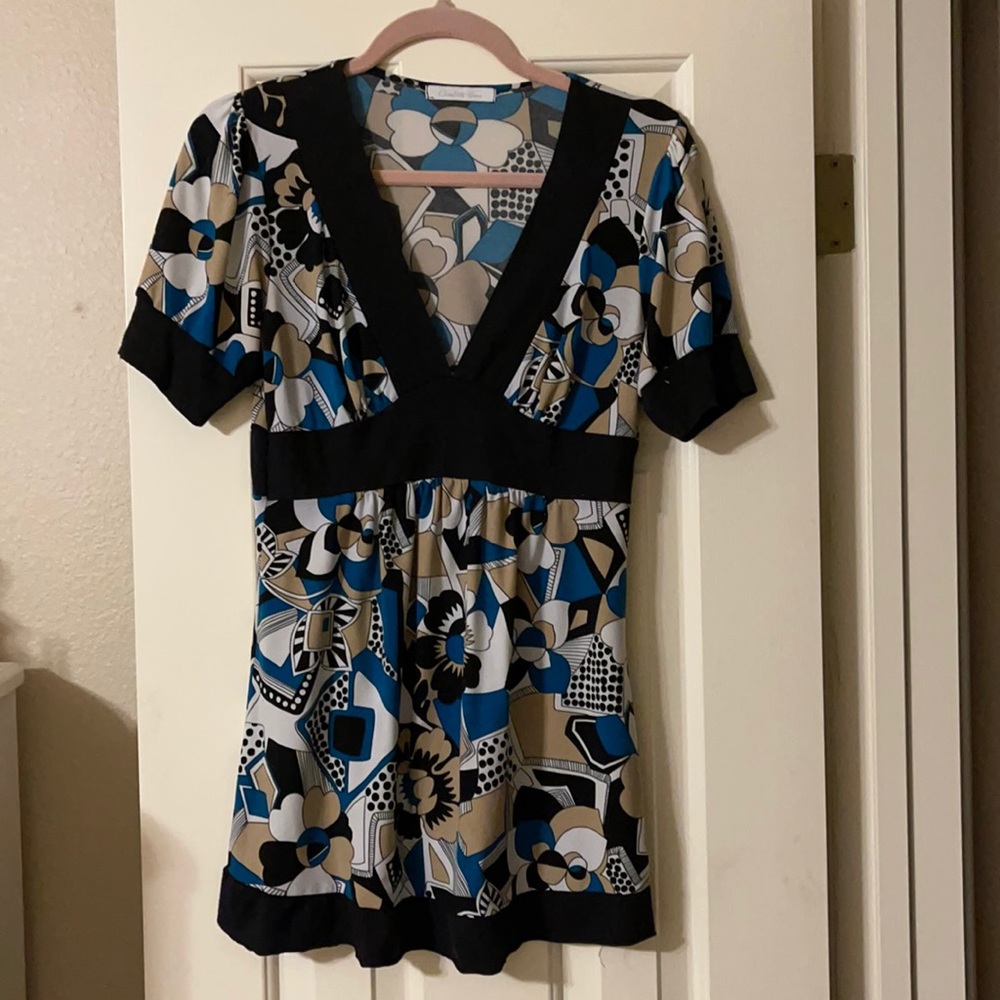 Charlotte Russe Geometric Floral Print Knit Tunic